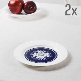 Plate (2 pcs) - Ornament - Porcelain - 20cm