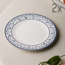 Plate (2 pcs) - Indigo - Porcelain - 20cm