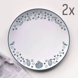 Plate (2 pcs) - Pomegranate - Porcelain - 20cm
