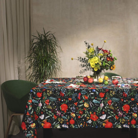 Tablecloth - Pomegranate garden - Black, მასალა: პოლიესტერი, ზომა: 140x140