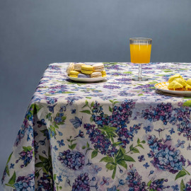 Tablecloth - Lilac - White, ზომა: 140 x 140 სმ, Material: Polyester