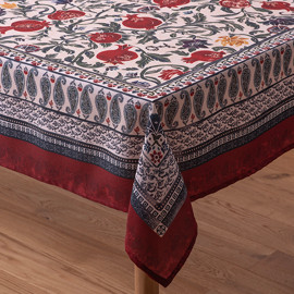 სუფრა - ბროწეულები - წითელი, ზომა: 140x140