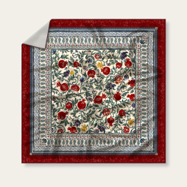 Silk Scarf - Pomegranate - White