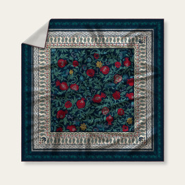 Silk Scarf - Pomegranate - Blue