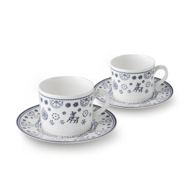 ჭიქა ლამბაქით (2ც) - ინდიგო - ფაიფური - 7სმ