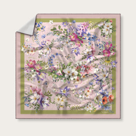Silk Scarf - Georgian Flora - Pink