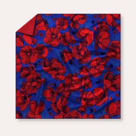 შარფი - ყაყაჩო - ლურჯი