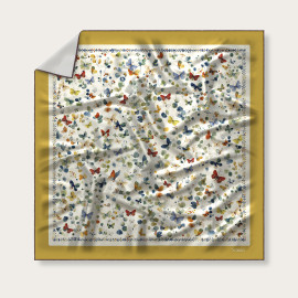 Scarf - Butterflies -  Yellow - 70x70cm