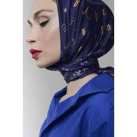 Silk Scarf - Borjghalo - Purple, Scarf size: 65 x 65 cm