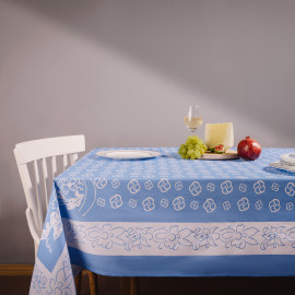 Tablecloth - XIV Century - Baby Blue, ზომა: 210 x 140 სმ, Material: Polyester