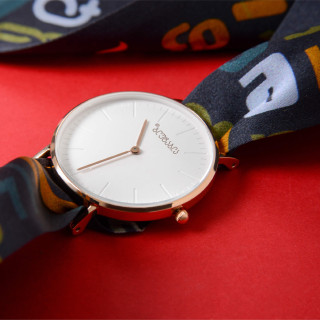 Wrist Watch - En - Green, Wristband material: აბრეშუმი