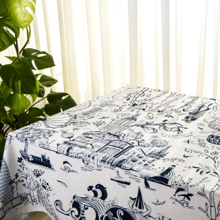 Tablecloth - Batumi - White - Polyester, ზომა: 210 x 140 სმ, Material: Polyester