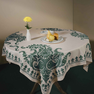 Tablecloth - Bagrationi - Beige/Turquoise - Polyester, ზომა: 140 x 140 სმ, Material: Polyester