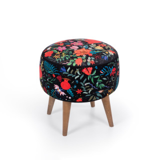 Pouf - Pomegranates garden - Black