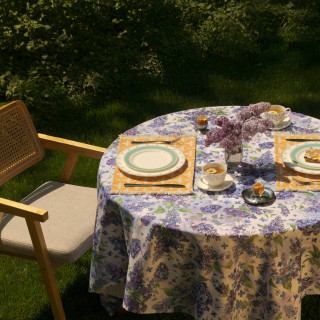 Tablecloth - Lilac - White, ზომა: 140 x 140 სმ, Material: Polyester