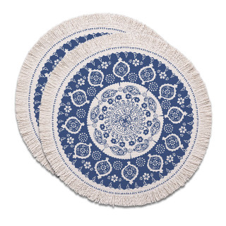 მაგიდის მატი - თაბორი ლურჯი - მრგვალი (2ც) 	