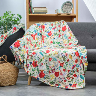 Blanket - Pomegranates garden - White