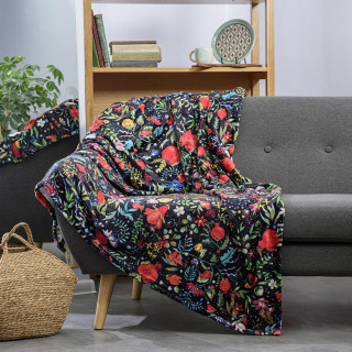 Blanket - Pomegranates garden - Black