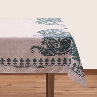 Tablecloth - Bagrationi - Beige/Turquoise, Material: Polyester, Size: 140x140, Material: Polyester 