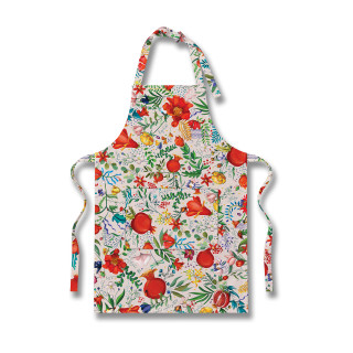 Apron - Pomegranates garden - White