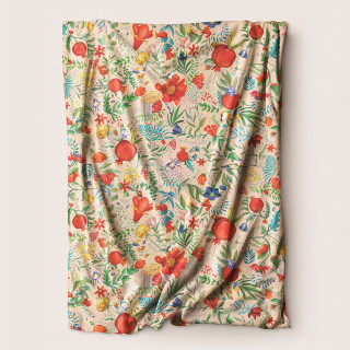 პლედი - ბროწეულების ბაღი - თეთრი