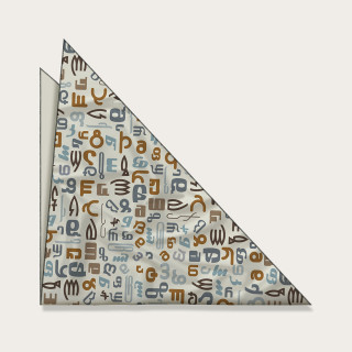 Scarf - Alphabet - Beige