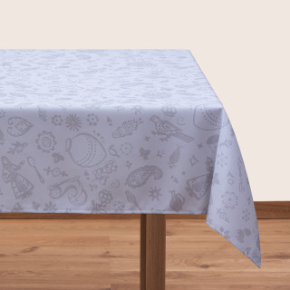 სუფრა - ქიმერიონი - კრემისფერი, ზომა: 140 x 140 სმ, აირჩიეთ მასალა: პოლიესტერი