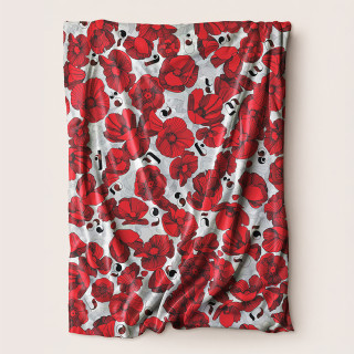 პლედი- ყაყაჩო თეთრი