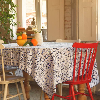 Tablecloth - Akhvlediani - White, ზომა: 140 x 140 სმ, Material: Cotton