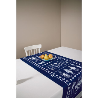 Runner - Pirosmani - Blue - Polyester