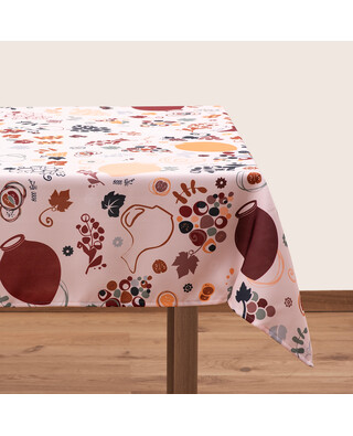 Tablecloth - Qvevrebi - White, Material: Polyester, Size: 140x140