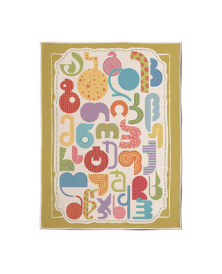 Kids Rug - Alphabet - Green