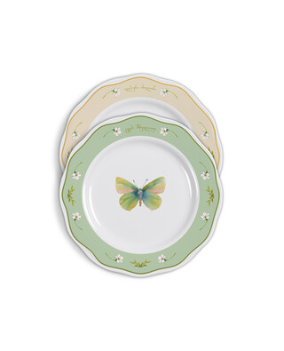 Plate - Highland Butterflies - 2pcs, Size : 26 cm