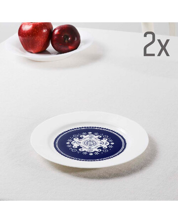 Plate (2 pcs) - Ornament - Porcelain - 20cm