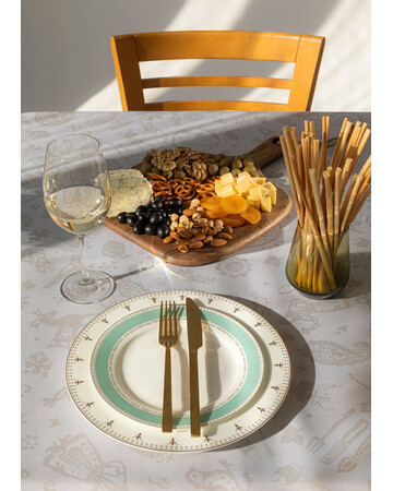Tablecloth - Qimerioni - Beige, Material: Polyester, Size: 140x140, 3 image