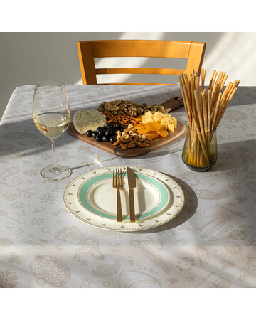 Tablecloth - Qimerioni - Beige, Material: Polyester, Size: 140x140, 2 image