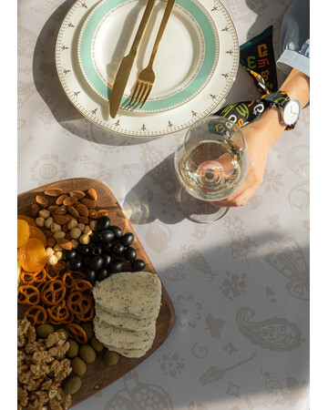 Tablecloth - Qimerioni - Beige, Material: Polyester, Size: 140x140, 4 image