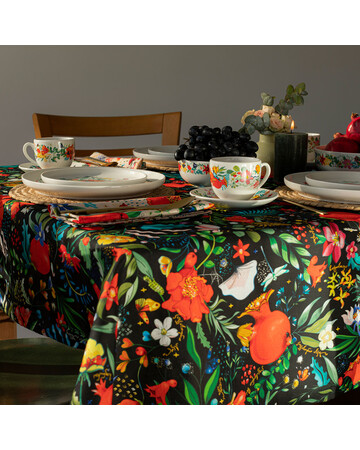 Tablecloth - Pomegranates Garden - Black, Material: Polyester, Size: 330x140, 7 image