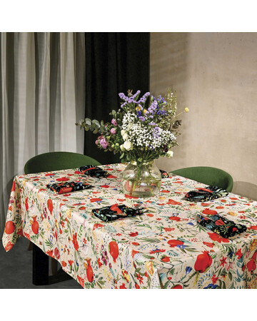 Tablecloth - Pomegranates garden - White, Material: Polyester, Size: Round - 170 სმ , 6 image