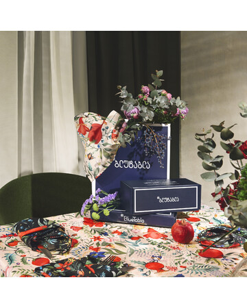 Tablecloth - Pomegranates garden - White, Material: Polyester, Size: Round - 170 სმ , 7 image