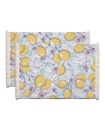 Placemats - Lemon - Blue 2 Pc