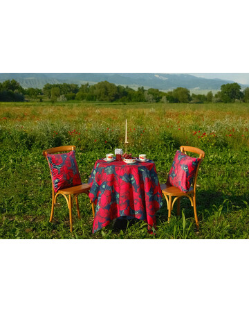 Tablecloth - Poppy - Black, Material: Polyester, Size: 140x140, 6 image