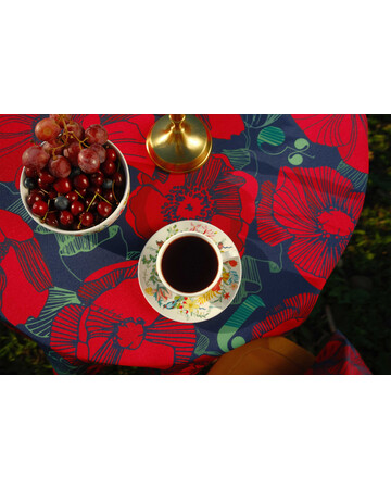 Tablecloth - Poppy - Black, Material: Polyester, Size: 140x140, 7 image