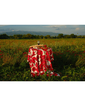 Tablecloth - Poppy - White, Material: Polyester, Size: 140x140, 6 image