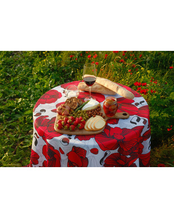 Tablecloth - Poppy - White, Material: Polyester, Size: 140x140, 7 image