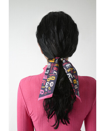 Thin Scarf - Anbani  - BlueTabla, Scarf size: 51 x 5 cm, Color : Pink, 2 image
