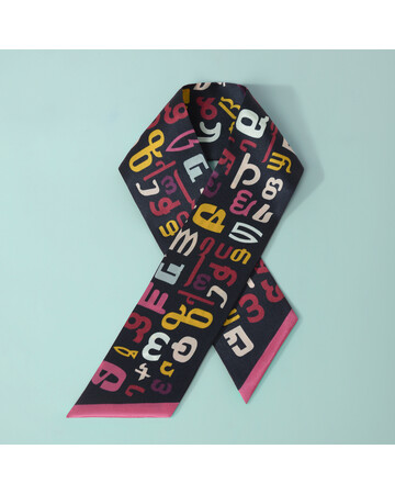 Thin Scarf - Anbani  - BlueTabla, Scarf size: 51 x 5 cm, Color : Pink