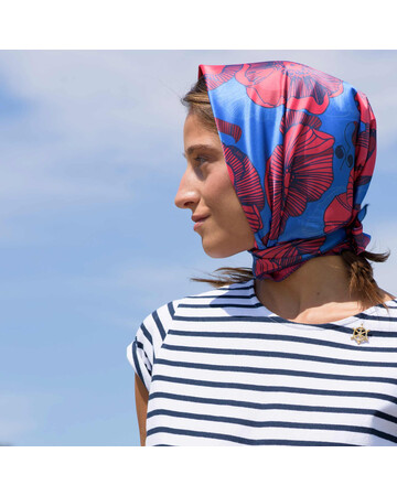 Scarf - Poppy - Blue, 4 image