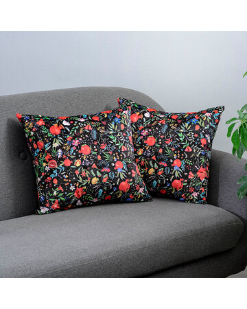 Pillow Pomegranates garden - Black, Content : Pillow, 3 image