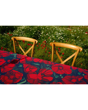 Tablecloth - Poppy - Black, Material: Polyester, Size: 140x140, 3 image